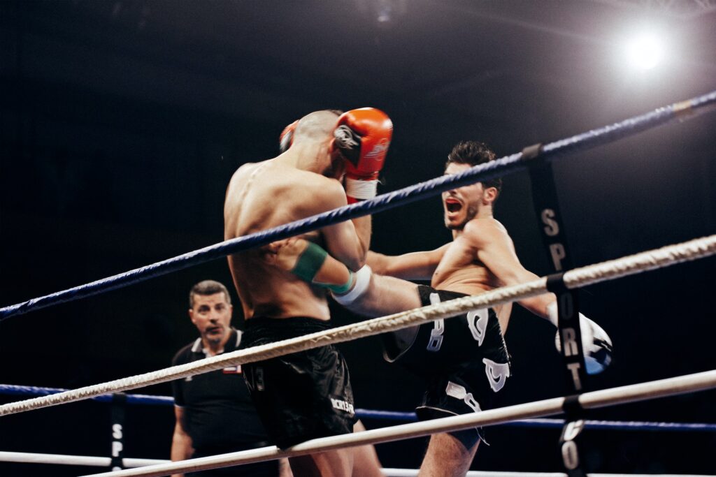 Kickbox-Kampf im Ring